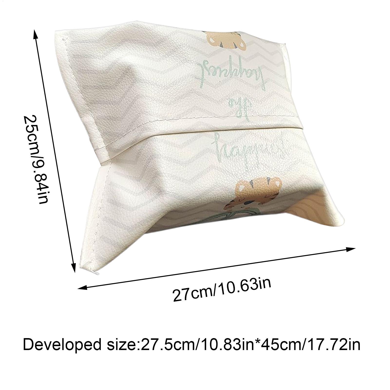 

Мультяжный держатель для салфеток из ПУ кожи для автомобиля, крепление на козырек и спинку сиденья, автомобильный органайзер с широким отверстием, декоративная коробка для детей CN