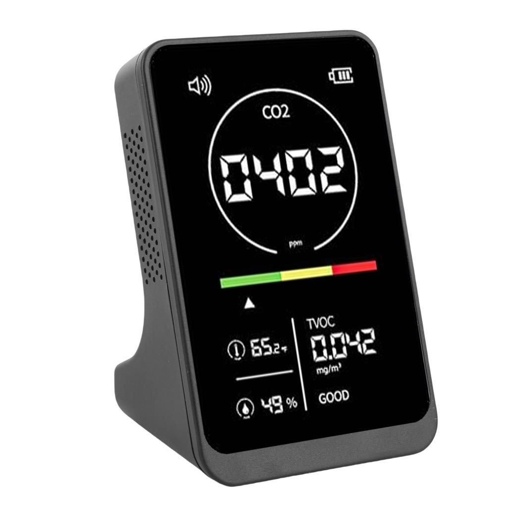 4 in 1 Air Quality Detector CO2 TVOC Temperature Humidity Tester with Sound Reminder for Home Greenhouse Car