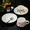 Creative flower ceramic coffee cup and saucer combination set high-value mug latte art afternoon flower tea cup