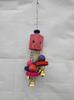 Jouets à Mâcher et Balançoire en Bois Naturel pour Oiseaux Perroquets - Jouets Suspendus avec Clochette à Mâcher et Mordre pour Perruches Calopsittes