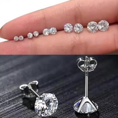 Moda Zirkon Yuvarlak Piercing Charm Stud Küpe Kadınlar İçin Parti Düğün Takı Pendientes Aksesuarları Bijou Eh1193