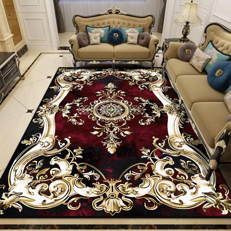 European Style Large Size Luxury Rugs Living Room Flower Design Fluffy Room Decor Bedroom Carpet Easy Cleaning Sofa Table Mat