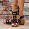 Sandali con Zeppa Piattaforma in Rete con Velcro da Donna, Nuovo Stile Snapback Open-toe Sandali da Spiaggia con Zeppa