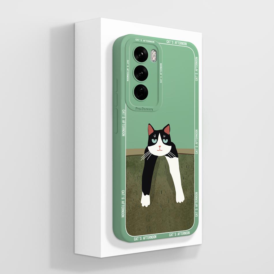 Art Case For Oppo Reno 12 Pro Soft Liquid Silicone Back Cover For Oppo Reno12 12Pro 5G Shockproof Full Protection Phone Cases