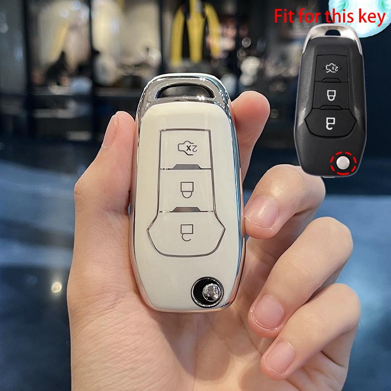 Puzdro na kľúče do auta Silver Edge TPU pre Ford F-150 F-250 F-350 Explorer Ranger KA Fiesta Mondeo Kryt Bezkľúčové diaľkové puzdro na puzdro