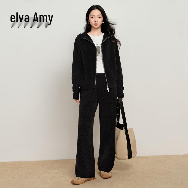 Elva Island Женский велюровый короткий топ и комплект брюк S