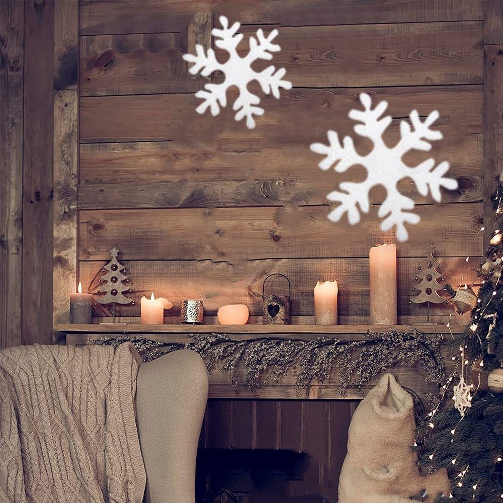 6Pcs White Foam Snowflake Fake Christmas Snowflakes Ornaments Creative Xmas Tree Pendants DIY