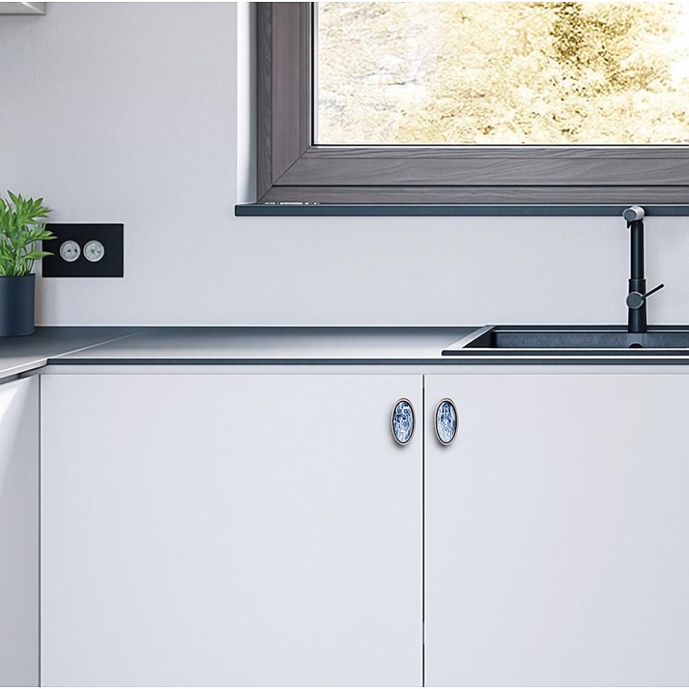 2pcs Contemporary Luxury Handles High-end American-style Handles European Ceramic Knobs  Cabinets