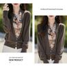 Women's Autumn Patchwork Knit Wool Cardigan - V-Neck Sweater Coat