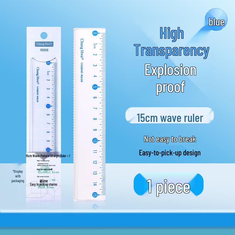 Chinese Student 4-Piece Geometry Set: Triangle Ruler, Straight Ruler, Wavy Ruler, Protractor - Multiple Sizes 15cm and 20cm
