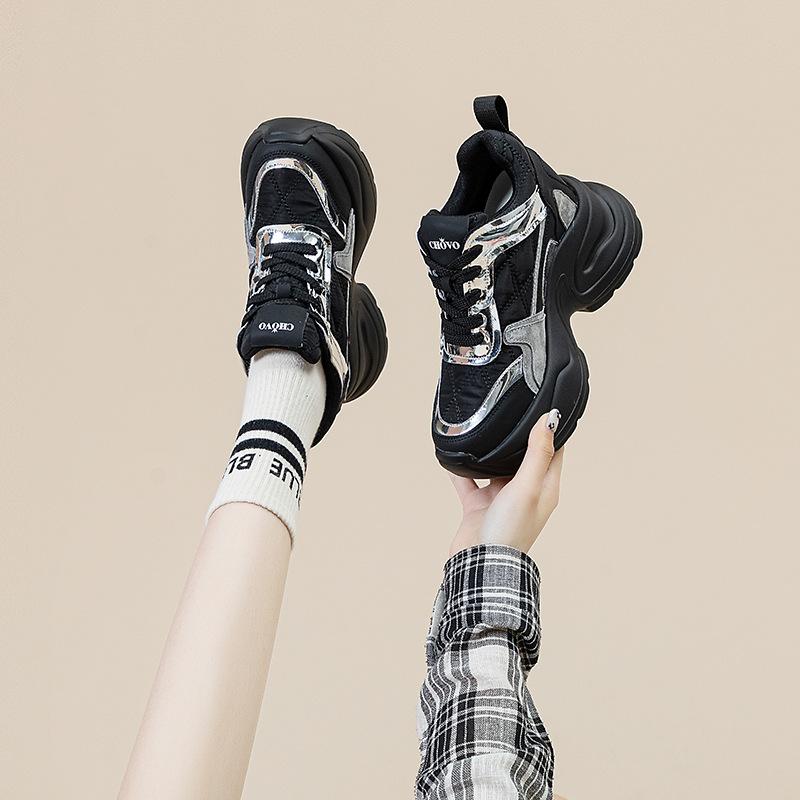 Thick-soled ultra-high heel 12CM dad shoes women's new trendy shoes versatile sports and leisure shoes small women