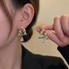 European and American Christmas Diamond Snowflake Earrings Creative Fashion Diamond Diamond Christmas Tree New Year's Earrings Ornament