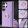 Leather Case For Samsung Galaxy S25 Edge S24 Ultra S23 Ultra S22 Plus S21 FE A54 A14 A53 A13 Ring Holder Cards Solt Phone Cover