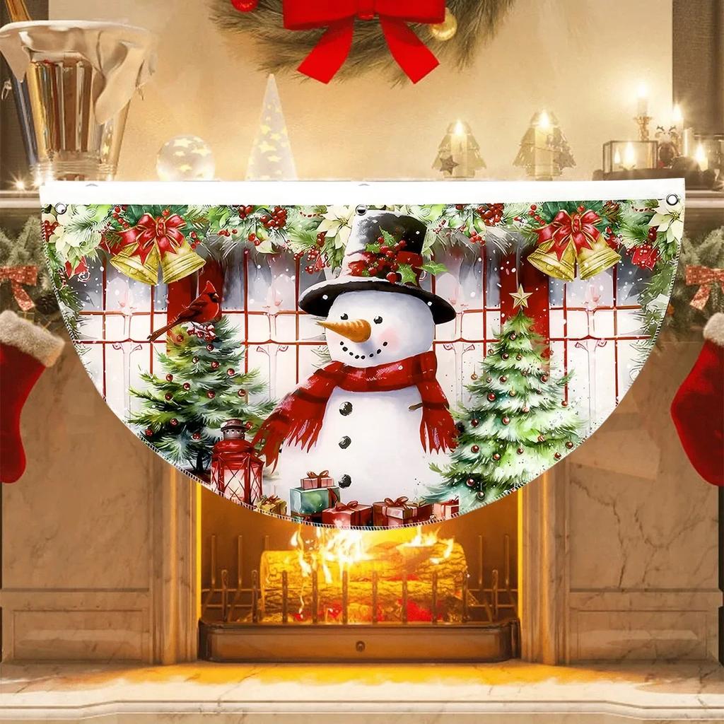 Christmas Banner Outdoor Fan-shaped Flag Christmas Decor for Home 2025 Cristmas Drop Ornament Xmas Navidad Gift New Year 2026