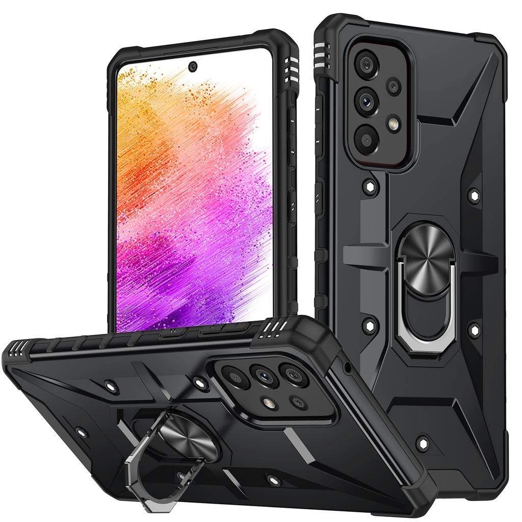 Obrót o 360° magnetyczny metalowy stojak na telefon etui na Samsung Galaxy S24 S23 S22 S21 A73 A54 A53 A52S A34 A33 A32 odporny na wstrząsy pokrowiec pancerny