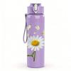 1PC White Daisy Butterfly Branch 750ml Color Plastic Sports Water Bottle Leakproof Flip Straw Lid For Sports Office Home Use