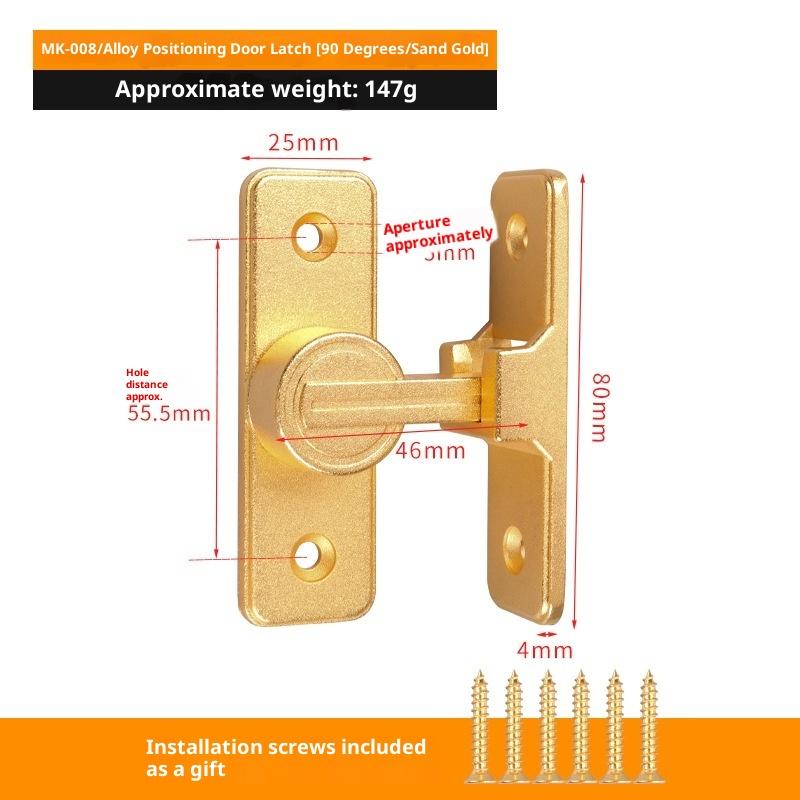 Door Lock Zinc Alloy 90 Degree Sliding Door Latch Heavy Duty Barn Gate Bolt Protect Privacy Cabinet Closet