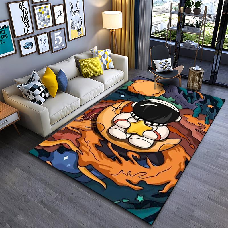 

Astronaut in a playful space scene with clouds and rocket Suitable for use as an anti-slip game mat for living room and bedroom sofas 40x60cm( 15x23in )