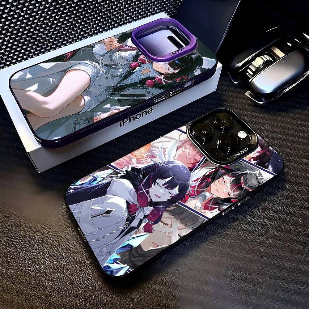 Genshin Impact Columbina Für iPhone 15 14 13 Plus 17 16 12 11 Pro Max Matt Farbige Silberne Luxus Handyhülle