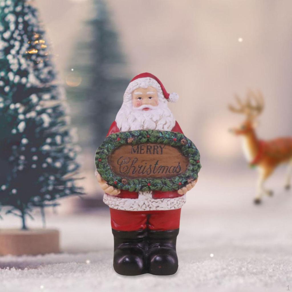 Resin Christmas Figurines, Decoration, Hand Painted Figurine, Santa Claus Statue for Party