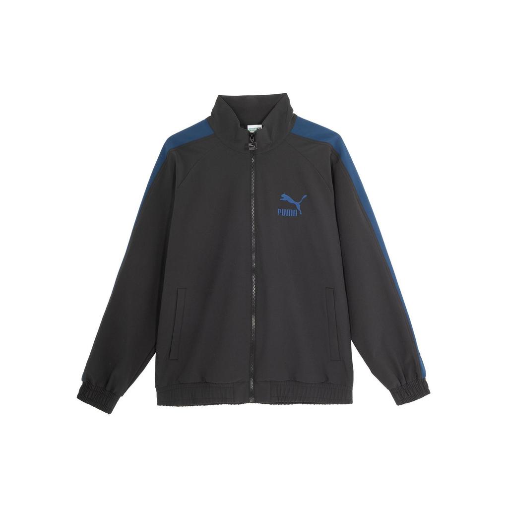 Puma Retro Sports Stand Collar Printed Color Block Casual Zip Jacket Unisex Jackets Black 628203-01