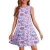 Vestido de verano para niña, sin mangas, estampado, color, informal