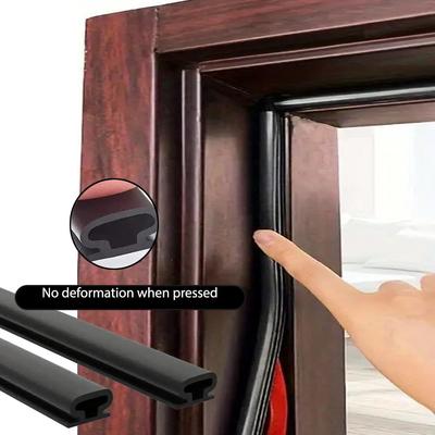 1 pieza de tira de sellado para puerta de acceso de seguridad, ventana, TPE, resistente a la intemperie, anticolisión, aislamiento acústico, autoadhesiva