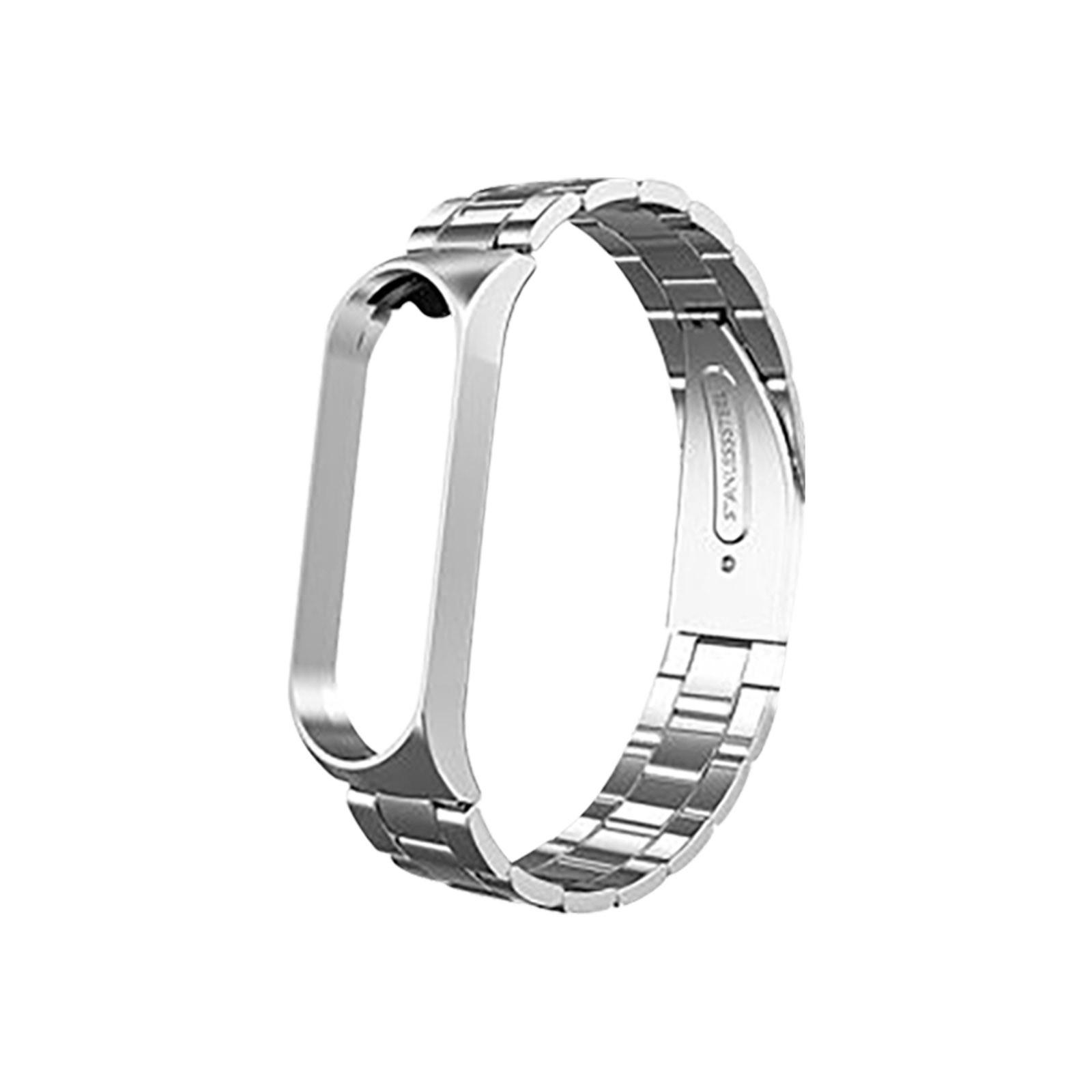 

(SU)Металлический ремешок для браслета Mi Band 7 Miband 7 из нержавеющей стали, ремешок для умных часов xiao Mi, браслеты One Size серебряный