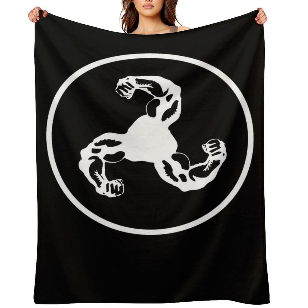 Bicep Logo (White on Black Disc) Throw Blanket Flannel Fabric Thermal Soft Plush Plaid Cute Plaid Blankets