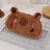 Plush Cute Capybara Pen Bag Funny Stationery Organizer Big Capacity Kids Gift