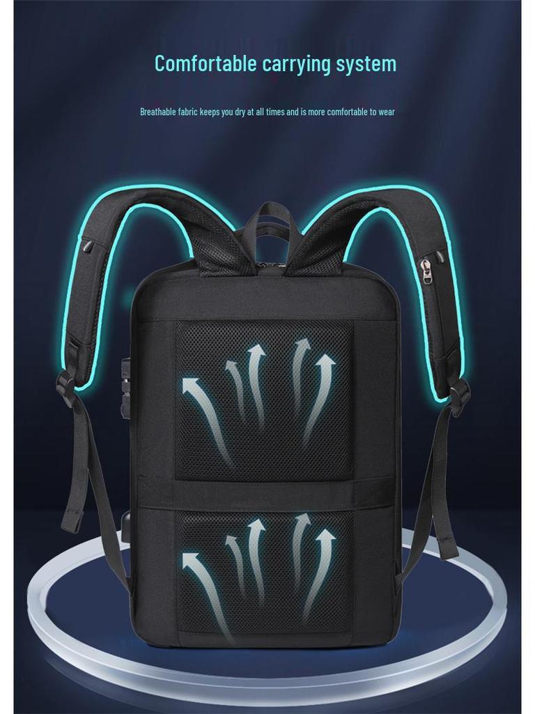 Men's Hard Shell Anti-pressure Motorcycle & Business Backpack with Airbag for 17-inch Laptop - Large Capacity