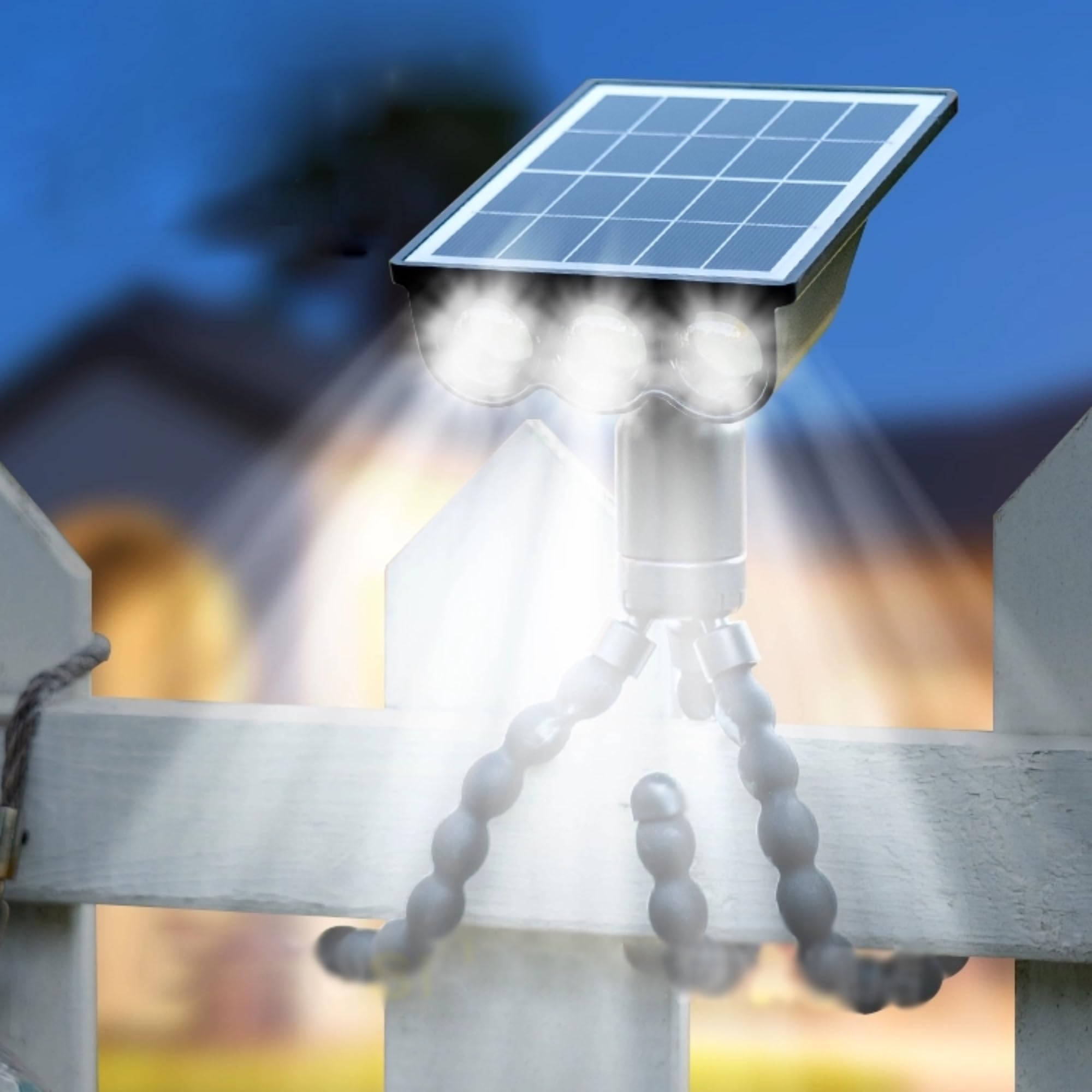 

moniko Solar Outdoor Garden IP55 Switchable Warm White White Light Flexible Tripod Adjustable Automatic 1500mAh Large Suitable for Parking and Power чорний