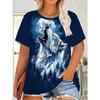 Women's Animal Print Top Casual Versatile Short Sleeve Fashion Crew Neck Breathable T-Shirts Women’s