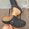 Fashion Women Slippers 2025 New Summer Fashion Closed Toe Sandals Slip on Platform Slippers Comfortable Vintage Wedge Shoes Slides Women