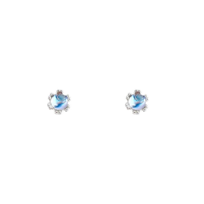 Moonstone Stud Earrings Women Ins Niche Design Light Luxury Earrings New Trendy Earrings