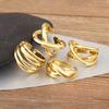 Nidin High Quality 8 Styles Irregular Geometric Multilayer Open Rings Adjustable For Female Male Punk Style Finger Jewelry Gifts