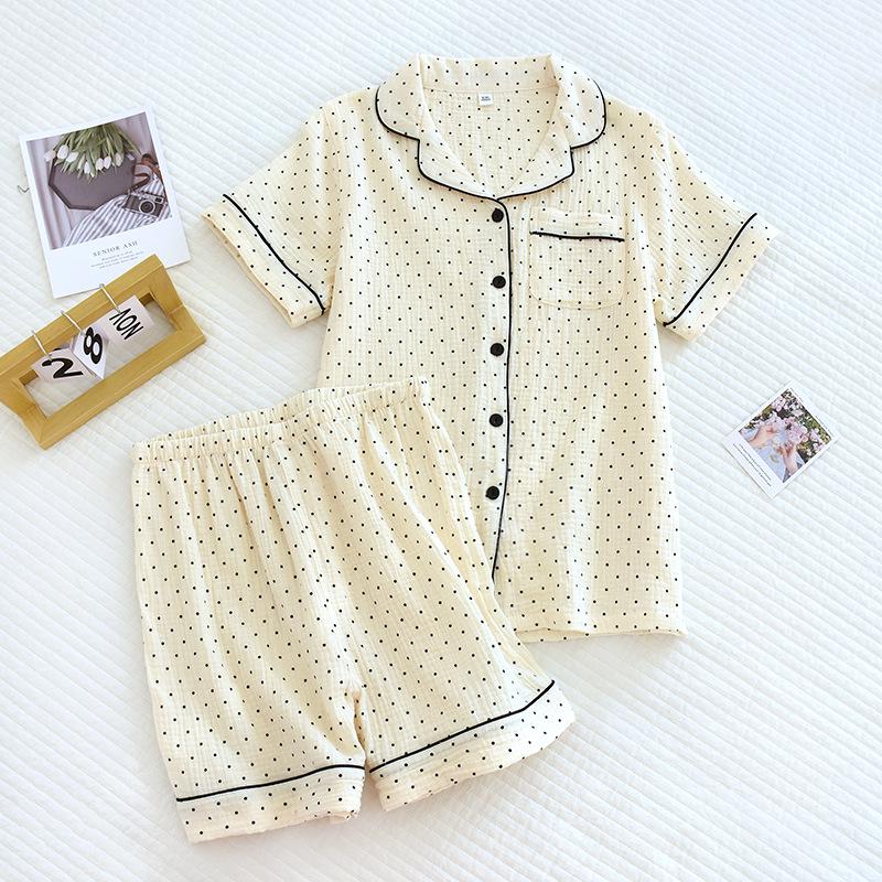 Women's Pure Cotton Summer Pajama Set - Sweet, Breathable, Short Sleeve & Shorts