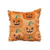 Soft Plush Pumpkin Pillow Case Cute Embroidery Square Shape Halloween Cushion Cover Warm Texture Solid Color