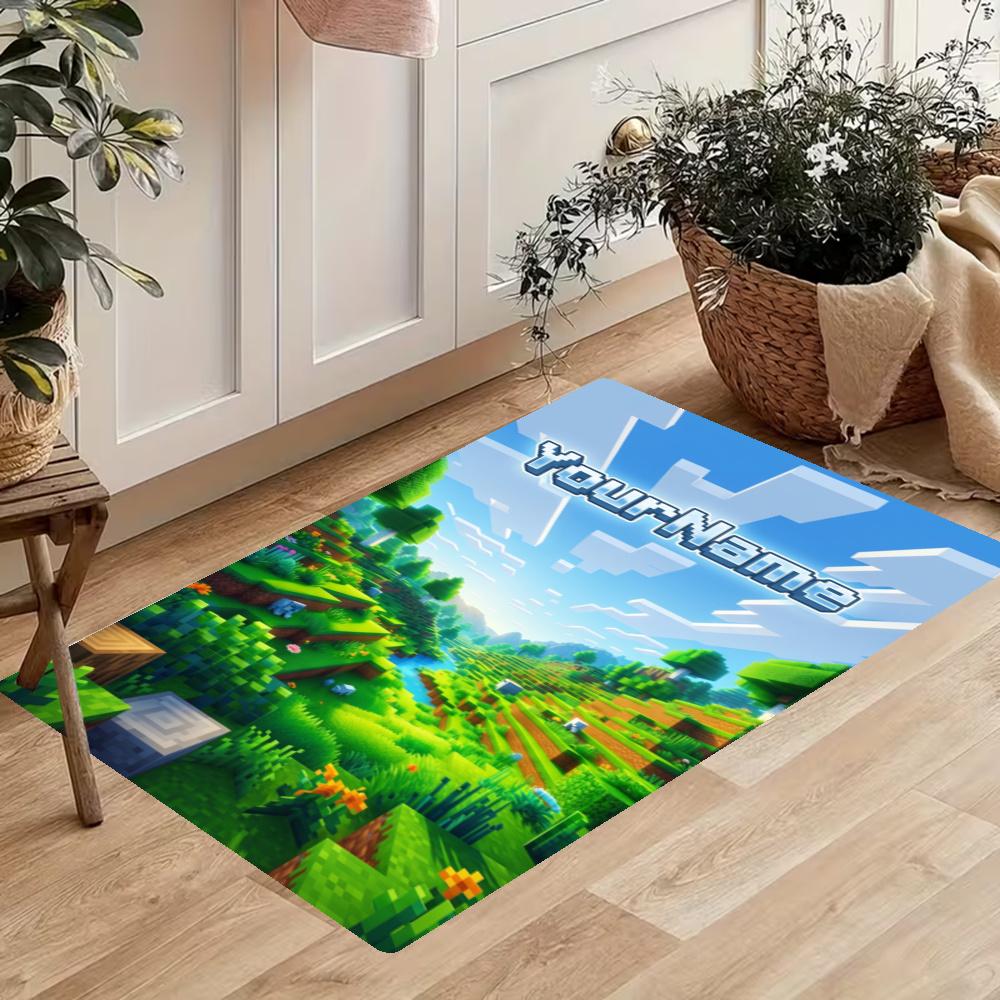 Minecraft Customize Your Name Kitchen Rug Runner Rug Laundry Mat Hallway Entryway The Best Gift Choice