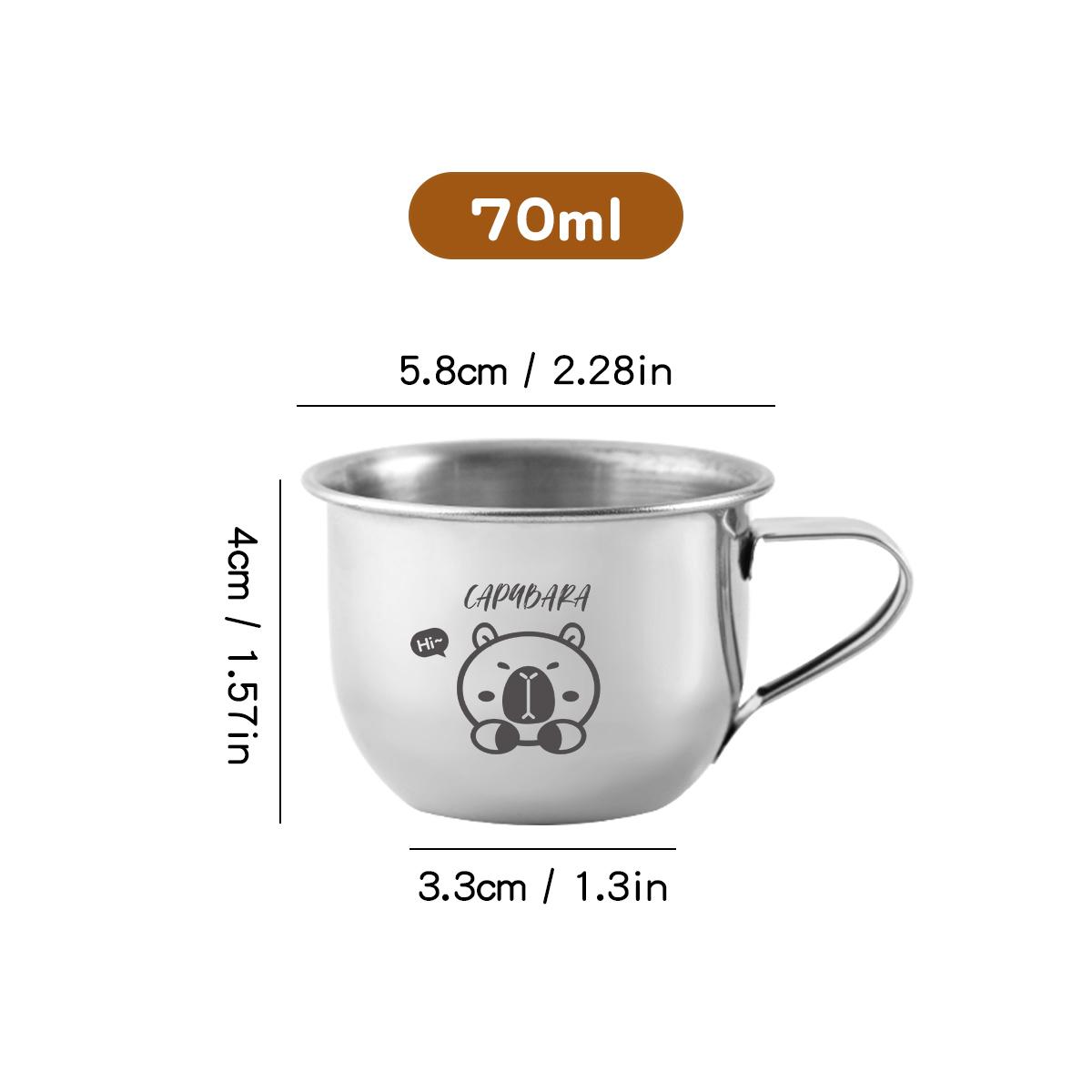 

70/200ML Cute Capybara Mini Mug For Children 304 Stainless Steel Kids Water Cup With Handle Tumbler Anti Scald Milk Coffee Cup 200ml