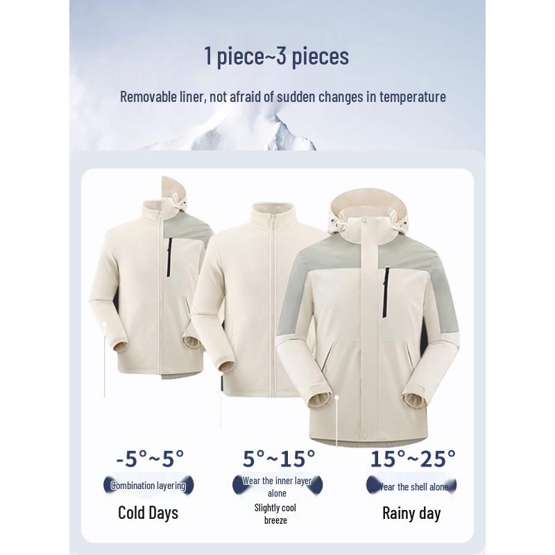 XPeng Custom Logo Ski Jacket Set: Anti-Static, Velvet-Lined, 3-in-1 Design