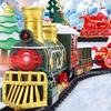 Non-Toxic Christmas Tree Electric Train Tracks Set Santa Claus Cargo Cars With Xmas Sounds Lights Toys For Adult New Year Gift