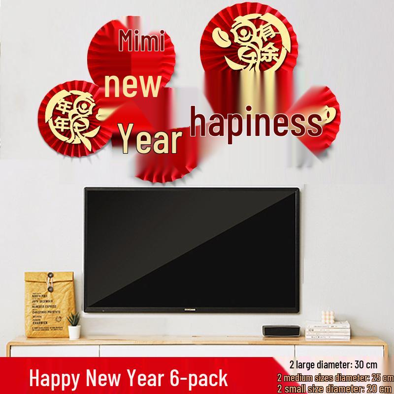 New Year Spring Festival Paper Fan Flower Decorations for Store and Home