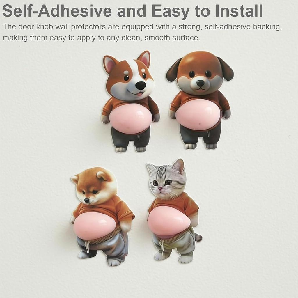 6 Pcs 3D Shiba Inu Dog Belly Stickers and a Cute Pig Sticker, Super Soft Silicone Anti-Collision Stickers, Cute Squishy Dog Belly Sticker as Car Door