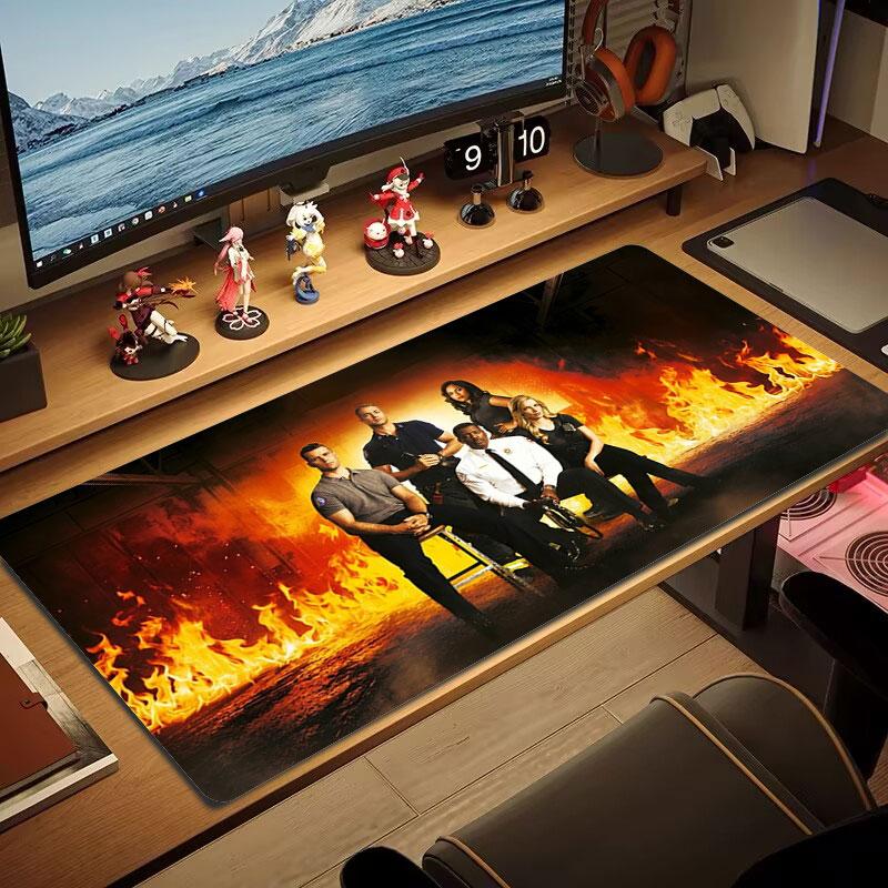 Chicago Fire Large Size Mouse Pad Large Gaming Table Cushion Nonslip Laptop Tablet Big Mousepad Xxl Mat Mini Pc Playmat With Lock Edge