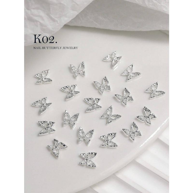 20Pcs 3D Butterfly Shaped Nail Art Jewelry, Nail Charm Rhinestones,Diy Nail Decoration Supplies Nail Charms Nail Art Accessories