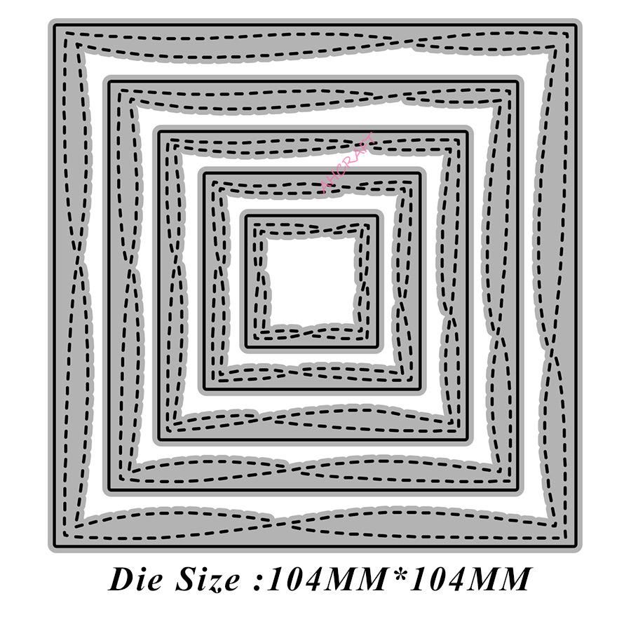 

5897 Metal Carbon Steel Square Border Frame DIY Cutting Die Mold - December 2023 104x104mm, 27g/set