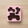 3-Cavity Tractor-Shaped Silicone Cookies Mold Heat/Cold Resistant Farm Theme Fondant Cake Mold Easy De-molding Resilient