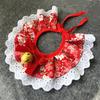 Warm Chinese New Year Pet Scarf with Bow Tie for Cats - Autumn/Winter