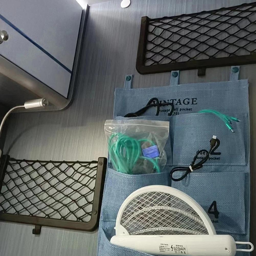 Car Mesh Net Bag Elastic Net Cargo Mesh Net Caravan Bus Vehicle Seat Back Organizer Bus Seat Back Mount Organizer For Camper SUV